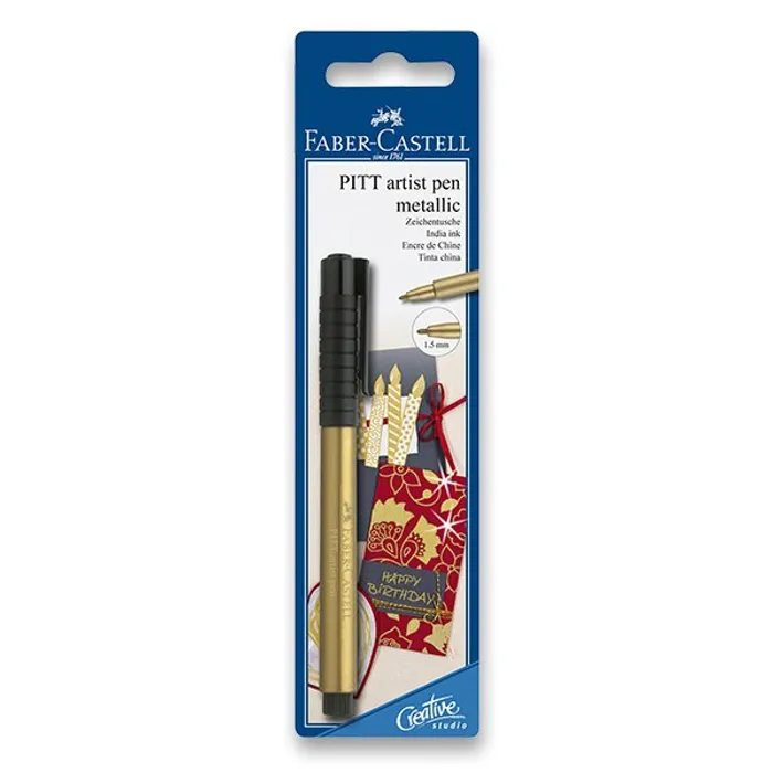 Hauptproduktbild Popisovač Pitt Artist Pen Metallic BL 1ks, zlatá Faber Castell (167397)