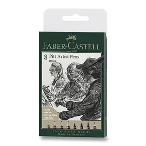 Faber-Castell Pitt Artist Pen 8er-Set, verschiedene Federn, schwarz