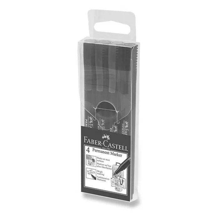 Hauptproduktbild Popisovač Faber-Castell Slim Permanent Marker 4 ks