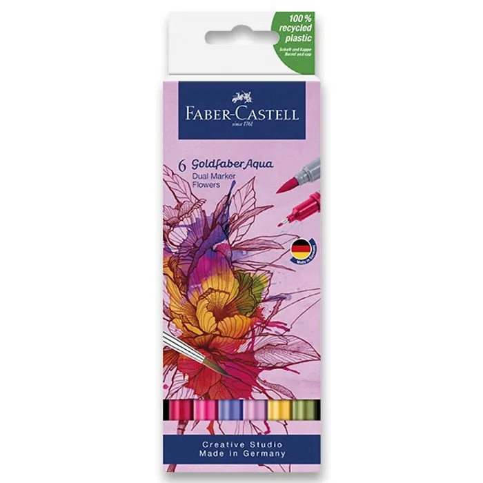 Hauptproduktbild Popisovač Goldfaber Aqua Dual, Flowers, pap. krabička 6 ks Faber-Castell 164527