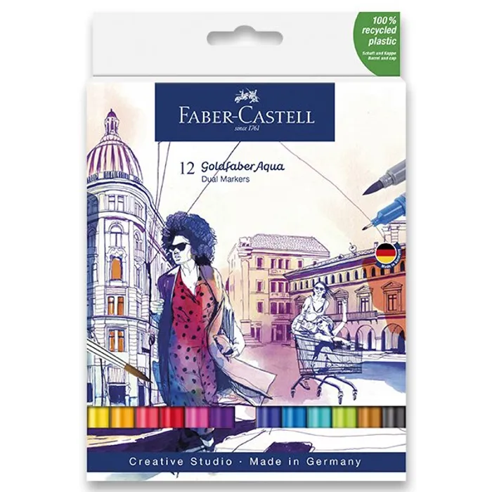 Hauptproduktbild Popisovač Goldfaber Aqua Dual, papírová krabička 12 ks Faber-Castell 164612