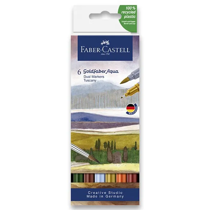 Hauptproduktbild Popisovač Goldfaber Aqua Dual, Tuscany, pl. pouzdro 6 ks, Faber-Castell 16452