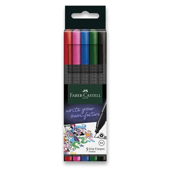 Hauptproduktbild Popisovač Grip Finepen , 0.4 mm, plastové pouzd Faber-Castell 151604
