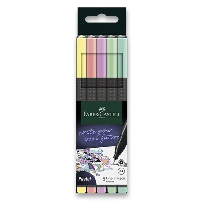Hauptproduktbild Popisovač Grip Finepen Pastel, 0.4 mm, plastové pouzdro Faber-Castell 151602