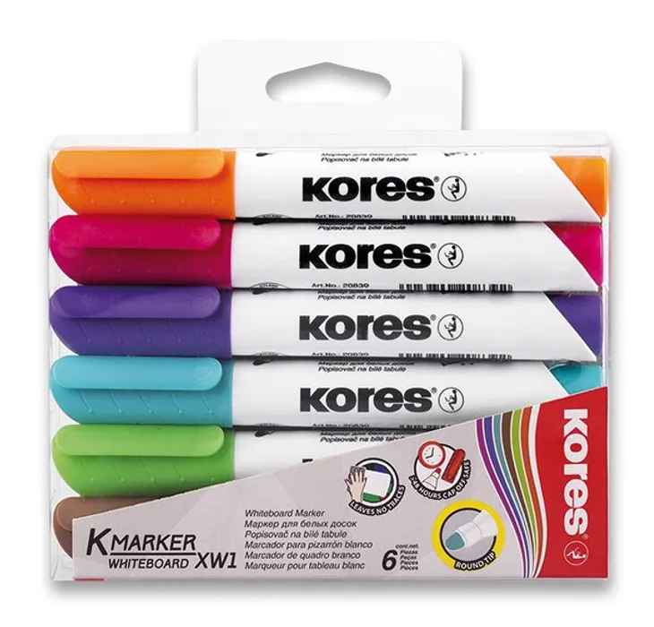 Hauptproduktbild Popisovač Kores K-Marker Whiteboard sada 6 barev