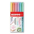 Kores Style Brush Marker Pastell, 6 Farben