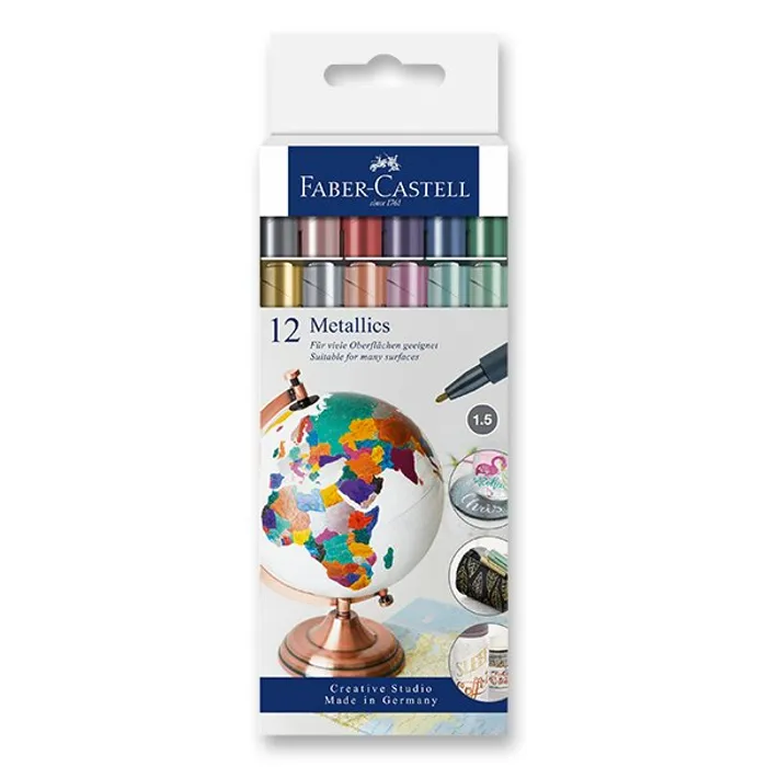 Hauptproduktbild Popisovač Metallic, papírová krabička 12 ks Faber-Castell 160713