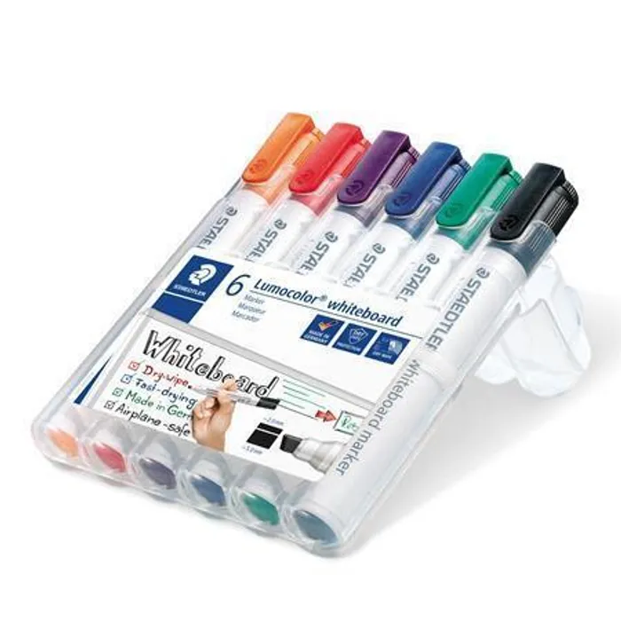 Hauptproduktbild Popisovač na bílou tabuli 351 B WP6 "Lumocolor 351 B", sada, 6 barev, klínový hrot, STAEDT