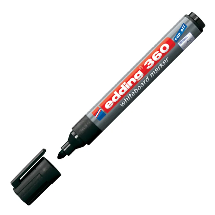 Hauptproduktbild Popisovač na bílou tabuli a flipchart "360", černá, 1,5-3mm, kuželový hrot, EDDING