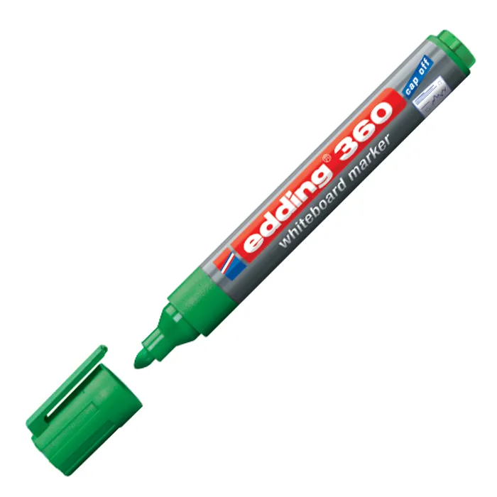 Hauptproduktbild Popisovač na bílou tabuli a flipchart "360", zelená, 1,5-3mm, kuželový hrot, EDDING