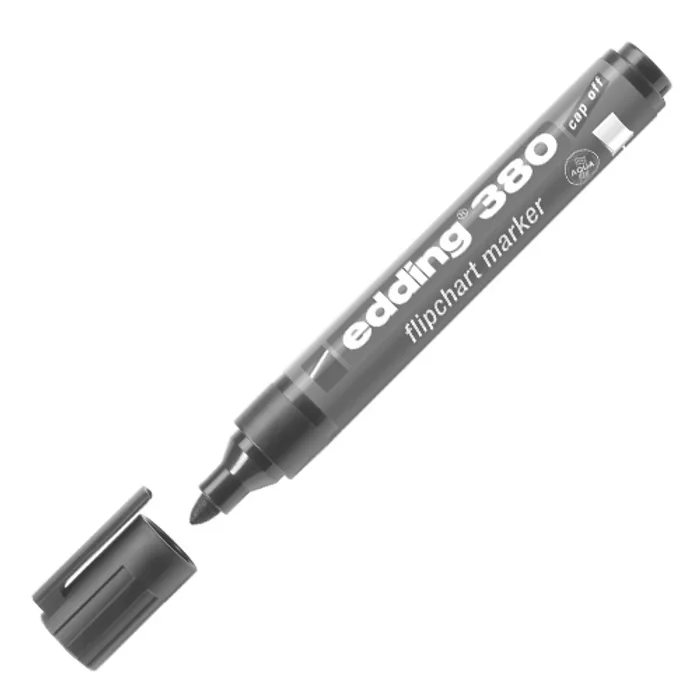 Hauptproduktbild Popisovač na bílou tabuli a flipchart "380", černá, 1,5-3mm, kuželový hrot, EDDING