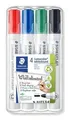 Whiteboardmarker „Lumicolor 351“, 4 Farben, Kegelspitze, 2mm, STAEDTLER