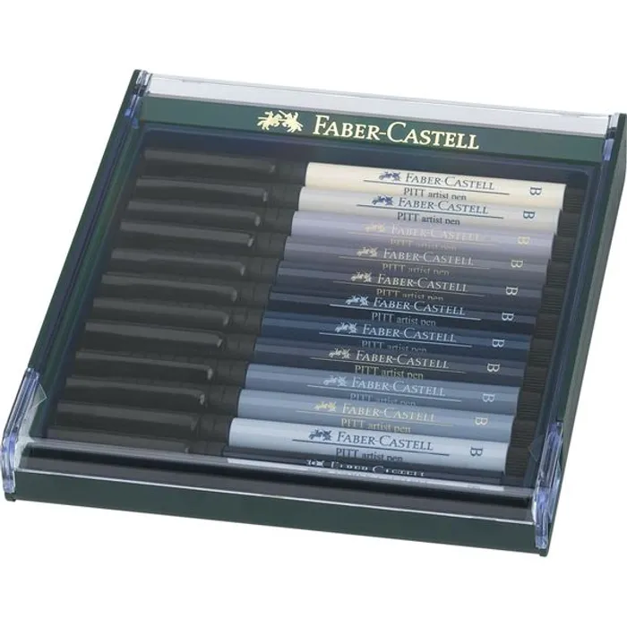 Hauptproduktbild Popisovač Pitt Artist Pen Brush 12ks, odstíny šedi  Faber Castell (267423)