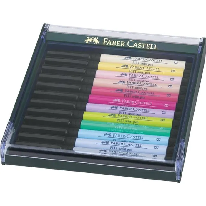 Hauptproduktbild Popisovač Pitt Artist Pen Brush 12ks, pastelové barvy  Faber Castell 267420