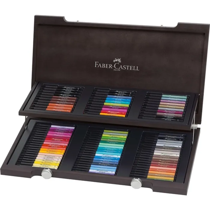 Hauptproduktbild Popisovač Pitt Artist Pen Brush dřevěná kazeta 90ks  Faber Castell 167400
