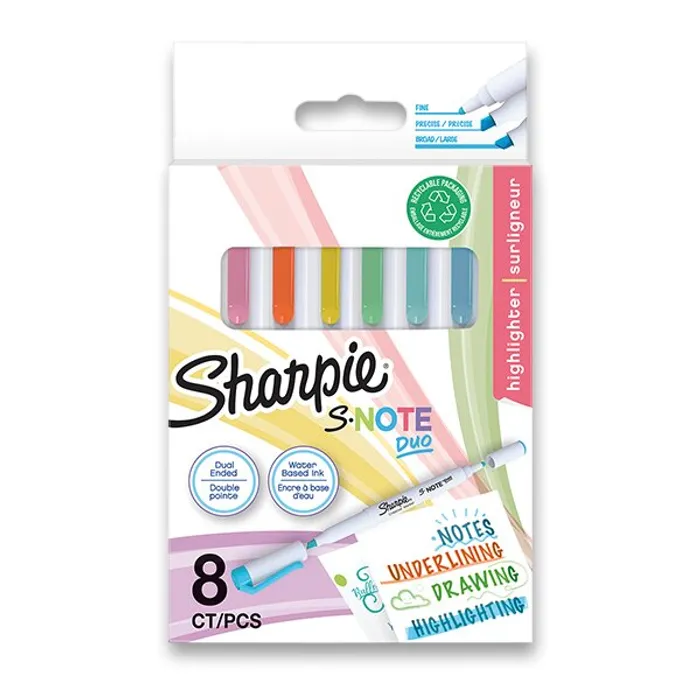 Hauptproduktbild Popisovač Sharpie S-Note Duo souprava, 8 barev