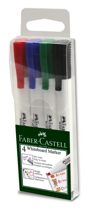 Hauptproduktbild Popisovač Whiteboard Marker Slim, plastové pouzdro 4ks  Faber Castell 156072