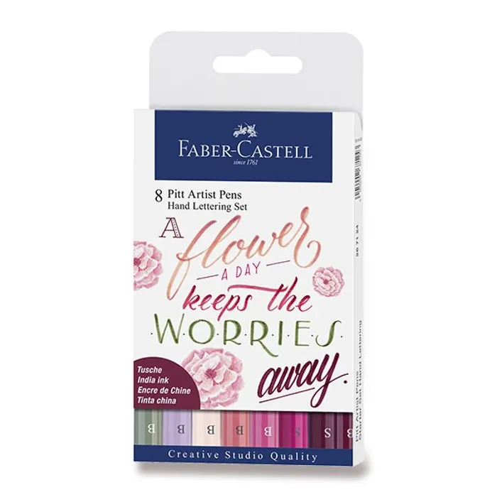 Hauptproduktbild Popisovače Faber-Castell 267124 Pitt Artist Pen Hand Lettering 8 kusů