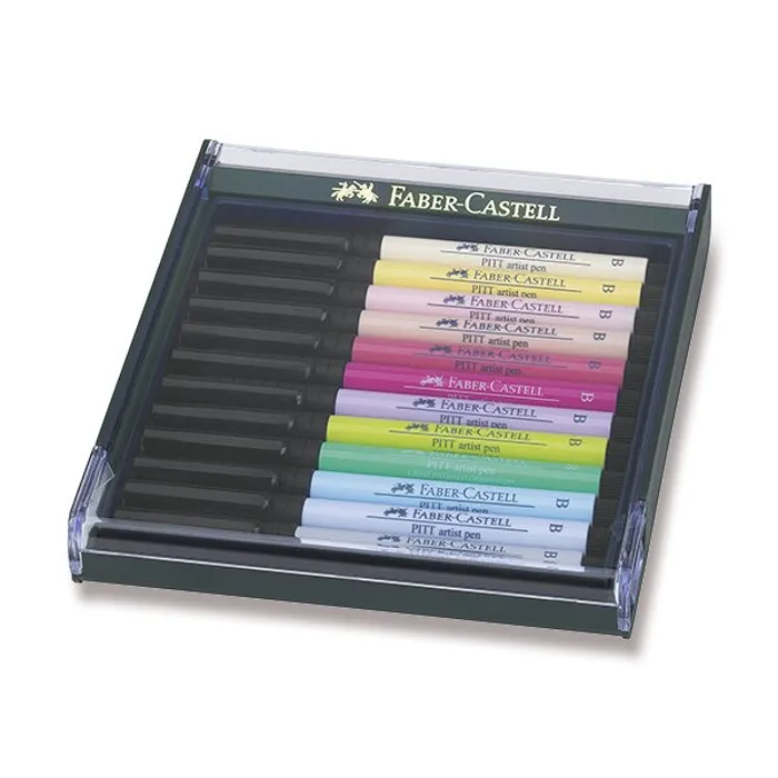 Hauptproduktbild Popisovače Faber-Castell 267420 Pitt Artist Pen Brush 12 ks, pastelové barvy