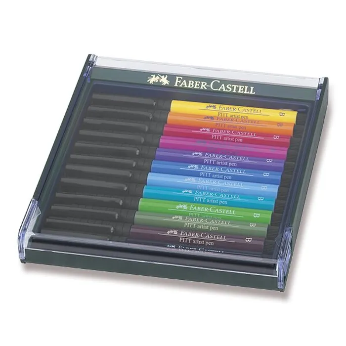 Hauptproduktbild Popisovače Faber-Castell Pitt Artist Pen Brush 12 ks, základní barvy