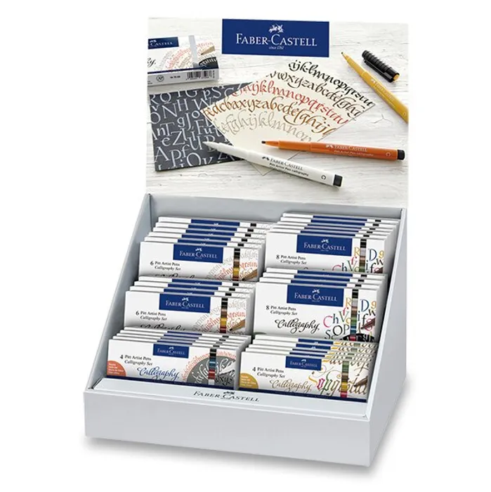 Hauptproduktbild Popisovače Faber-Castell Pitt Artist Pen Calligraphy stojánek, 30 ks
