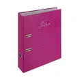Binder A4 Laminat Hebel 7cm SILBER rosa