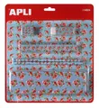 Stifteetui Set, Blumen, APLI, blau