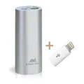 Power Bank - Tragbare Batterie "VA1005", silber, Eingang: Lightning und MicroUSB, 5000mAh, RI