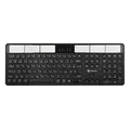 Powerton SolarSlim, Solar Keyboard integrovaná, CZ/SK, Multi-Device typ 2.4 GHz Dongle + Dual Bluetooth, schnurlos, schwarz