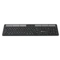 Powerton SolarSlim, Solar Keyboard integrovaná, CZ/SK, Multi-Device typ 2.4 GHz Dongle + Dual Bluetooth, schnurlos, schwarz