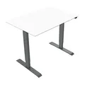 Weiteres Produktbild Arbeitstisch, weisse Tischplatte, 75x159cm, Reichweite 500 mm, grau, 70 kg Gewicht, ergo