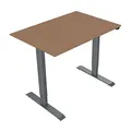 Weiteres Produktbild Arbeitstisch, Buche, 75x140cm, Reichweite 500 mm, grau, 70 kg Gewicht, ergo