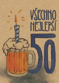 Přáníčko BeBechy - recyklovaný papír - 50 Pivo