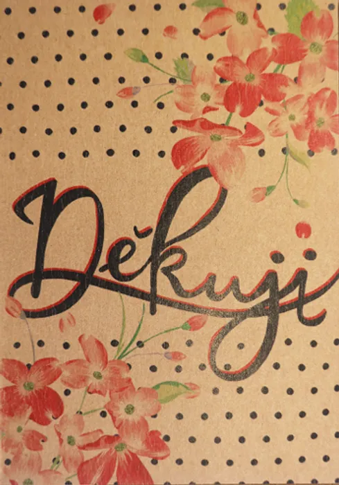 Hauptproduktbild Přáníčko BeBechy – recyklovaný papír – Děkuji2