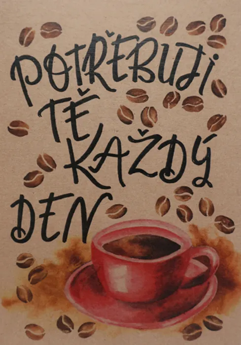 Hauptproduktbild Přáníčko BeBechy – recyklovaný papír - Káva