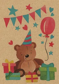 BeBechy Wunschkarte - Recyclingpapier - Teddy