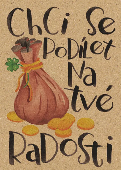 Hauptproduktbild Přáníčko BeBechy - recyklovaný papír - Měšec