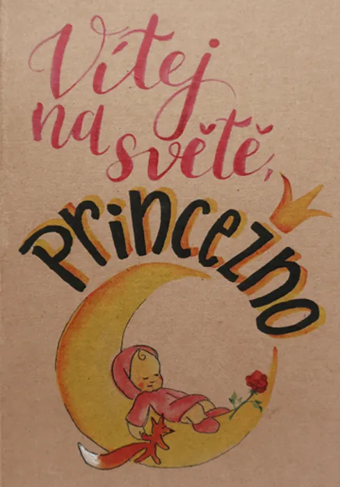 Hauptproduktbild Přáníčko BeBechy – recyklovaný papír - Princezna