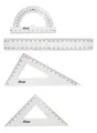 Lineal - Set, 4 Stück, Kunststoff, A PLUS