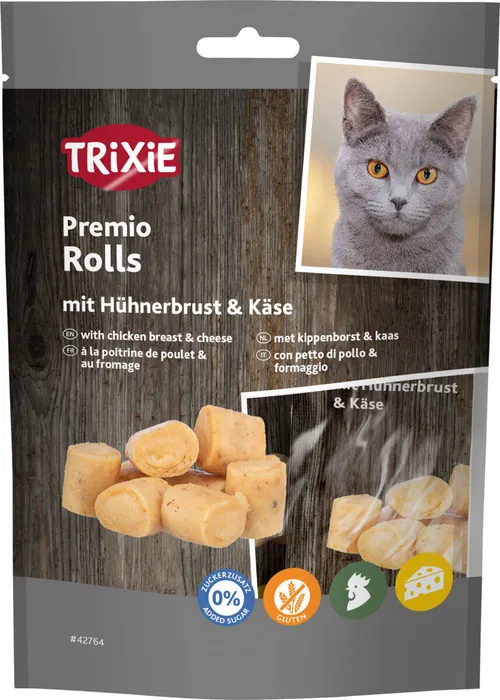 Hauptproduktbild PREMIO Chicken & Cheese Rolls - válečky s kuřetem a sýrem, 50 g