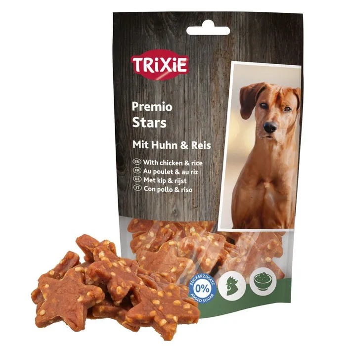 Hauptproduktbild PREMIO Stars, hvězdičky s kuřetem a rýží, 100 g