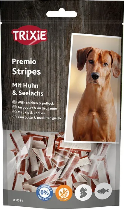 Hauptproduktbild Premio STRIPES Ligh pásky kuře-treska 75 g
