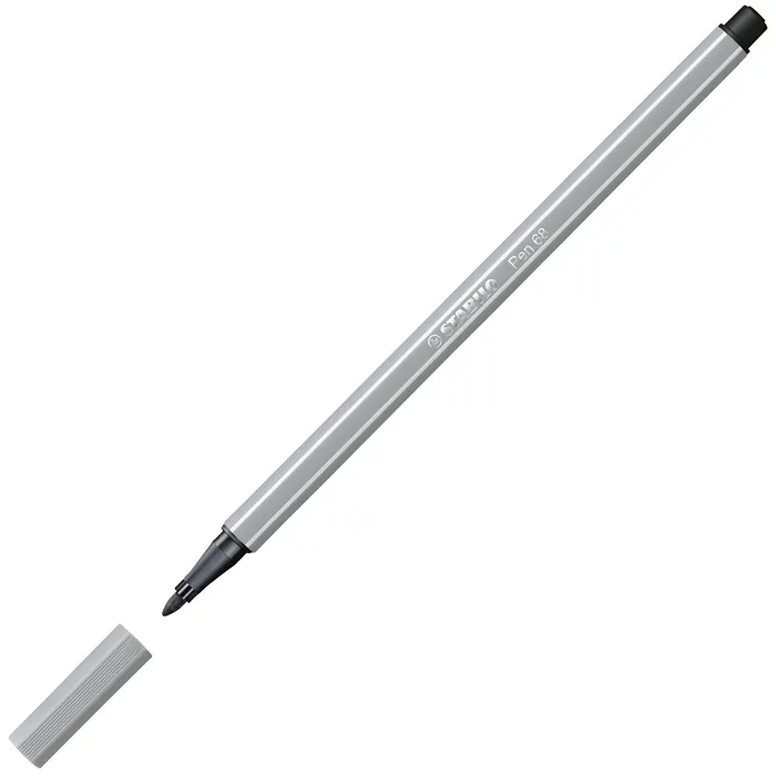 Hauptproduktbild Prémiový vláknový fix - STABILO Pen 68 - 1 ks - stříbrošedá