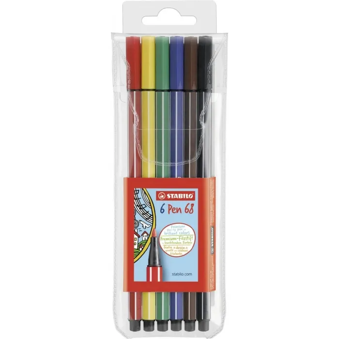 Hauptproduktbild Prémiový vláknový fix - STABILO Pen 68 - 6 ks sada