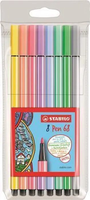 Hauptproduktbild Prémiový vláknový fix - STABILO Pen 68 - 8 ks sada