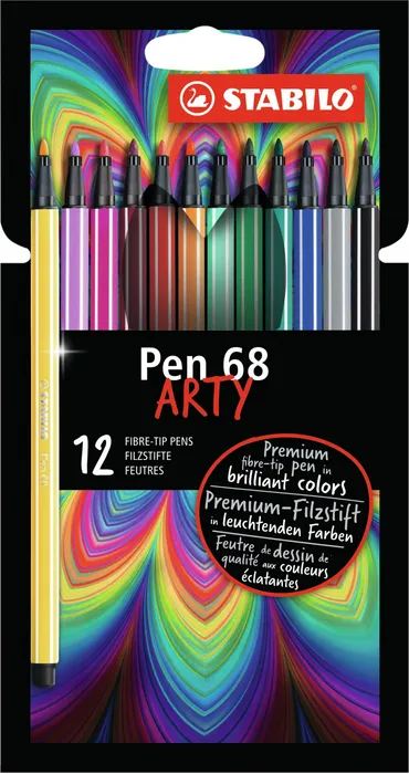 Hauptproduktbild Prémiový vláknový fix - STABILO Pen 68 - ARTY - 12 ks sada