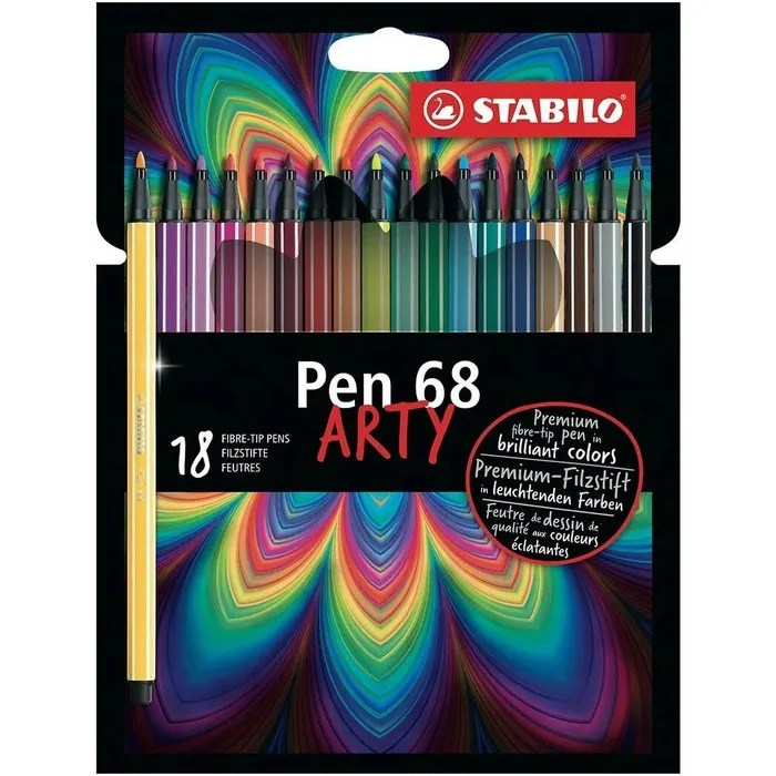 Hauptproduktbild Prémiový vláknový fix - STABILO Pen 68 - ARTY - 18 ks sada