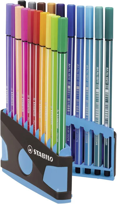 Hauptproduktbild Prémiový vláknový fix - STABILO Pen 68 - Colorparade - 20 ks deskset antracit/světle modrá