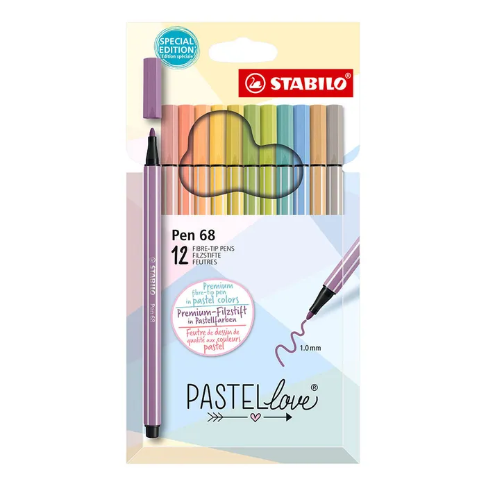 Hauptproduktbild Prémiový vláknový fix - STABILO Pen 68 - Pastellove - 12 ks sada