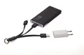 Tragbare Batterie, schwarz, mit LED-Lampe und Ladekabel, 5000 mAh, TROIKA